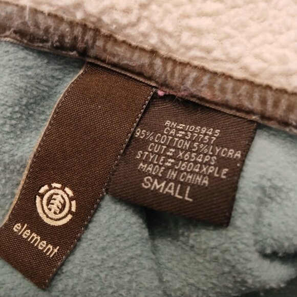 ELEMENT Skater Hoodie Sweatshirt Full Zip up womens S Dusty Blue fleece lined LS - Picture 12 of 12